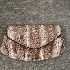 Chico's Brown Snake Print Clutch
